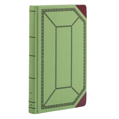 Boorum & Pease 6718500R Record/Account Book, Record Rule, Green/Red, 500 Pages, 12 1/2 x 7 5/8