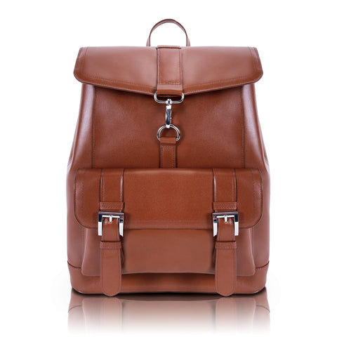 McKlein HAGEN, Top Grain Cowhide Leather, 15" Laptop Backpack, Laptop & Tablet, Convertible Travel Business Backpack & Cross-Body, Dual Compartment Laptop/Computer & Tablet Backpack Bag Case
