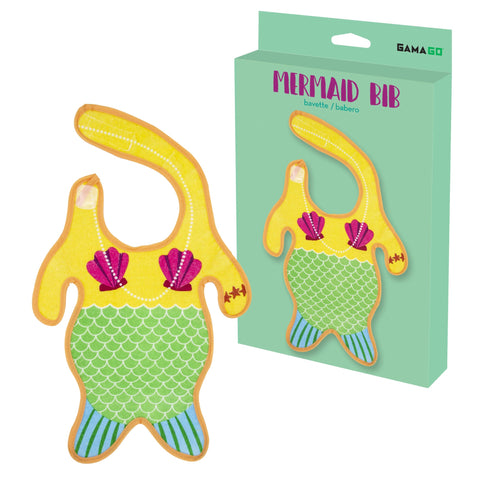 GAMAGO Mermaid Baby Bib - Adorably Funny Bib for Feeding, Drooling and Teething - Cute Terry Cloth Cover for Newborn Baby Boys, Girls, and Toddlers - 6+ Months Old - Machine Washable - Unisex