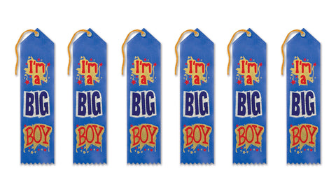 Beistle I'm a Big Boy Award Ribbons, 2 by 8-Inch, 6-Pack