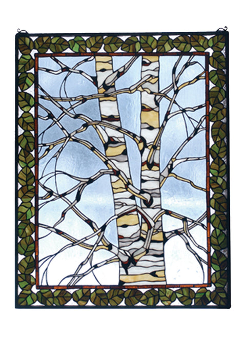 Meyda Tiffany Meyda 28 Inch W X 36 Inch H Birch Tree in Winter Windows 73265