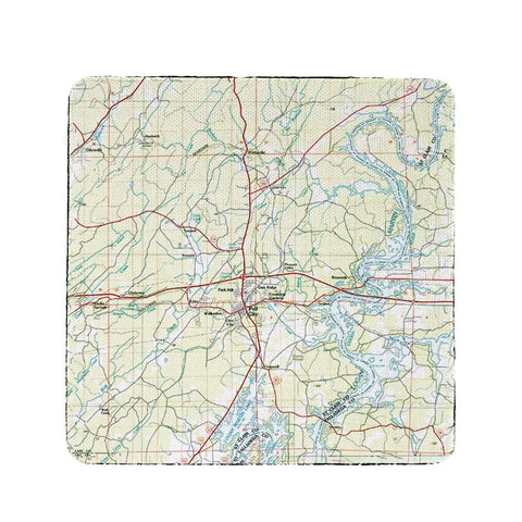 Betsy Drake CT977 4 x 4 in. Logan Martin Lake44; AL Nautical Map Coaster - Set of 4