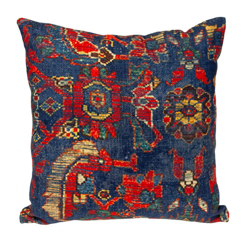 Parkland Collection Transitional Tapestry Blue Square 18" x 18" Pillow
