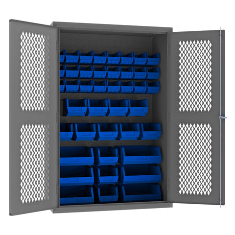 Durham EMDC-482472-42B-5295 Bin Cabinet, 72" Overall Height, 48" Overall Width, Total Number of Bins 42