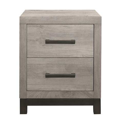 Salon 2-Drawer Light Gray and Gray Nightstand (24.5 in. H x 20.0 in. W x 17.0 in. D)