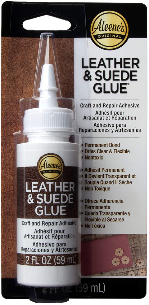 Aleene's Leather & Suede Glue, Adhesive for Crafts, Embellishments, Light Repairs, Leather Projects 2 fl oz