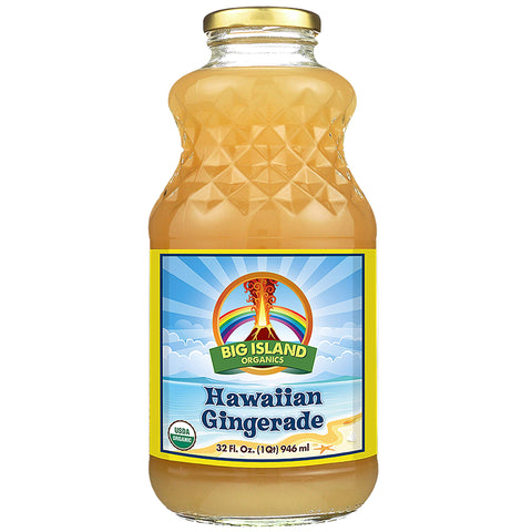 Big Island Organics Hawaiian Gingerade Made with 100% USDA Organic Ginger Juice & Lemon Juice Natural Remedy with Fresh Ginger Juice 32 oz (Single Bottle)