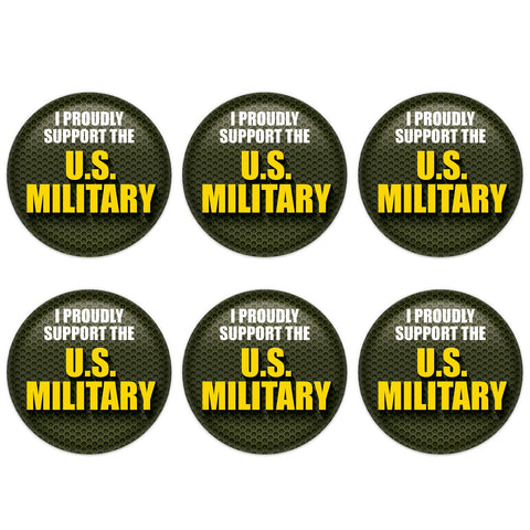 Beistle 6 Piece Support Our Troops United States Military Pinback Button Badge Pins For 4th Of July Patriotic Decorations Independence Day Party Supplies And Favors