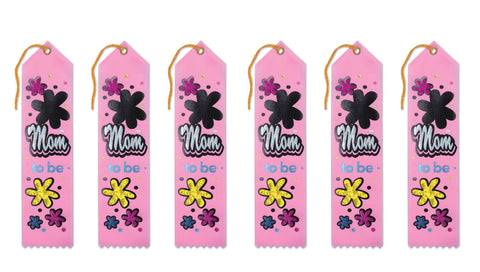 Beistle Mom to be Award Ribbons, 2 by 8-Inch, 6-Pack