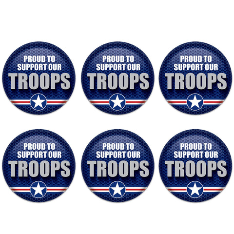Beistle 6 Piece Support Our Troops Pinback Button Badge Pins For 4th Of July Patriotic Decorations Independence Day Party Supplies And Favors
