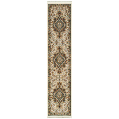 Oriental Weavers Masterpiece Area Rug - 111W2-2'3" x 10' - in Ivory/Multi - Vintage Inspired, Stain Resistant, Family and Pet Friendly, Entryway, Hallway Runner Rug