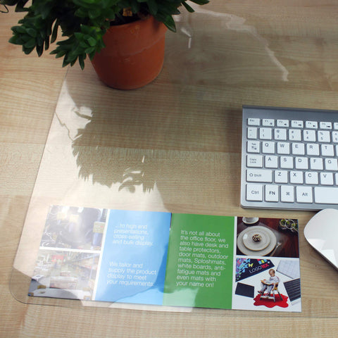Floortex® Pack of 4 Crystal Clear Vinyl Rectangular Desk Pads - 19" x 24"