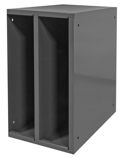 Durham 582-95 Heavy Duty Cold Rolled Steel Hydraulic Hose Cabinet with 1 Divider, 24-1/8" Length x 13-3/4" Width x 24" Height, Gray Powder Coat Finish