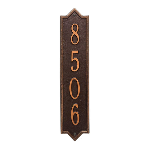 Whitehall 3009AC Personalized Norfolk Vertical Wall Plaque in Antique Copper Color