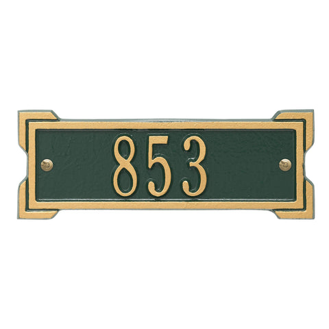 Roanoke Petite Wall Address Plaque Color: Green/Gold Letters