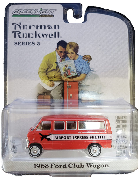 Collectibles Greenlight 54040-D Norman Rockwell Series 3-1968 Club Wagon 1/64 Scale
