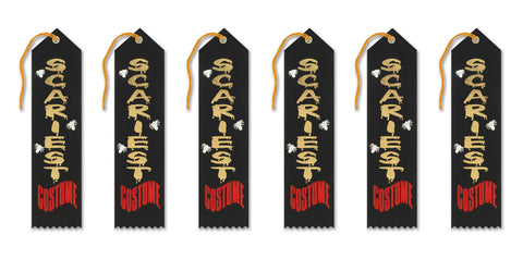 Beistle 6-Piece Scariest Costume Award Ribbon, 2-Inch by 8-Inch