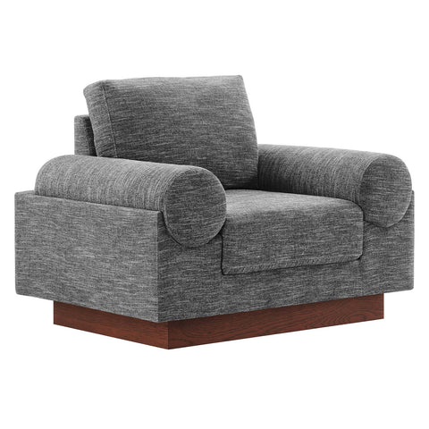 Modway Oasis Upholstered Fabric Armchair, Gray