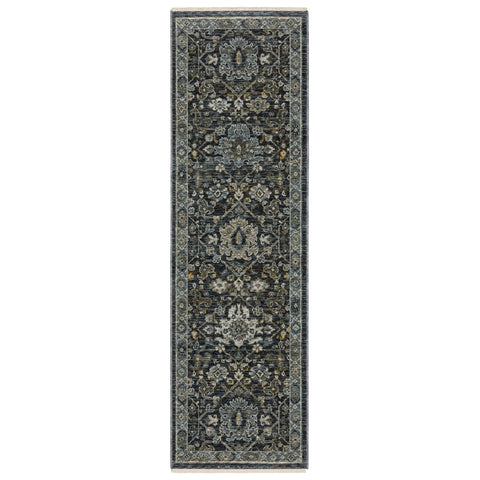 Oriental Weavers Aberdeen Area Rug - 533K1-2'3" x 7'6" - in Blue/Light Blue - Vintage Inspired, Stain Resistant, Family and Pet Friendly, Entryway, Hallway Runner Rug