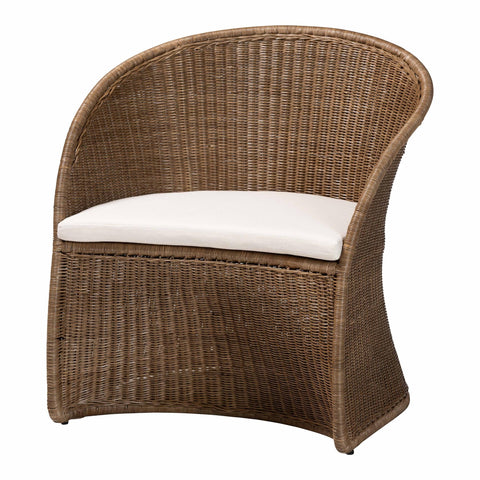 Bali & pari Kintamani Bohemian Greywashed Rattan Accent Chair