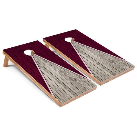 Skip's Garage Maroon Pyramid All-Weather Cornhole Boards - PVC - Include CASE + Hole + Edge Lights