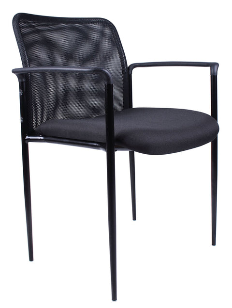 Boss Office Products Stackable Mesh Guest Chair in Black, 250 (B6909-BK)