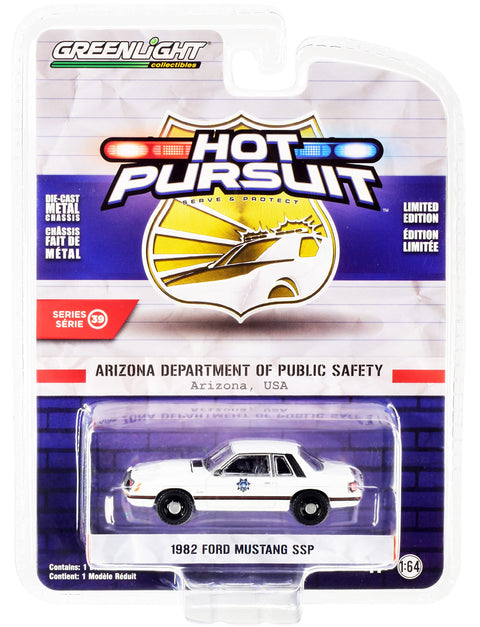 1982 SSP White Arizona Department of Public Safety Hot Pursuit Series 39 1/64 Diecast Model Car by Greenlight 42970 A