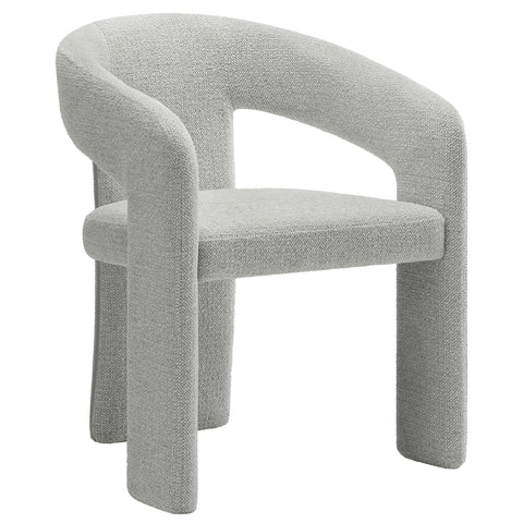 Modway Oslo Barrel Open Back Dining Chair in Dove Gray – Fabric Upholstered Modern Accent Chair with 3-Leg Design