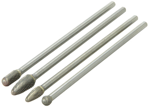 ATD Tools 8170 6" 4-Piece Shan Double Cut Carbide Burr Set