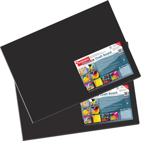 CraftTex, Bubbalux Craft Board, Midnight Black, Pack of 2 Letter Size Sheets (FCBU2030BK2)