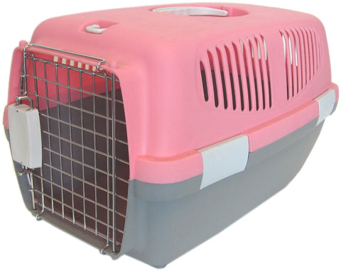 YML Small Plastic Carrier for Small Animals, Pink
