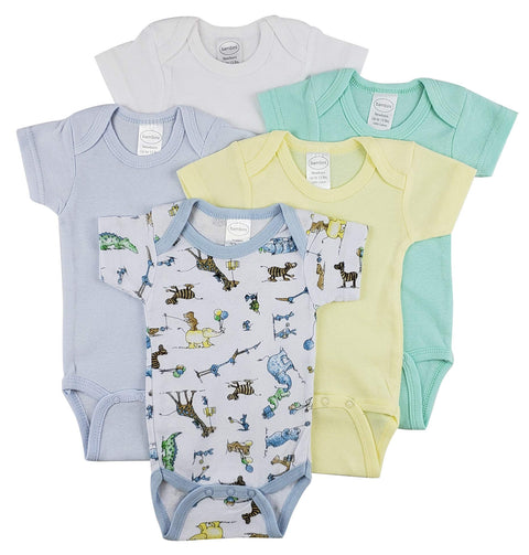 Bambini Short Sleeve One Piece 5 Pack - Newborn
