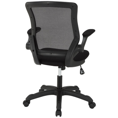 Modway Veer Office Chair with Mesh Back and Vinyl Seat With Flip-Up Arms in Tan