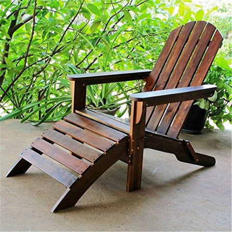 International Caravan Furniture Piece Outdoor Adirondack Chair with Footrest