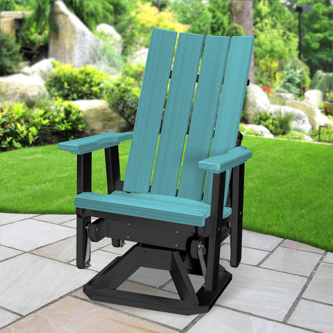 American Furniture Classics Model 410ARB Brandon Swivel Glider in Aruba Blue on a Black Base
