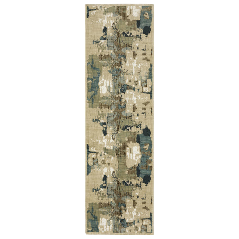 Oriental Weavers Reed Area Rug - RE11Q - 2'3" x 7'6" - in Beige/Multi - Modern Style, Stain Resistant, Family and Pet Friendly, Entryway, Hallway Runner Rug