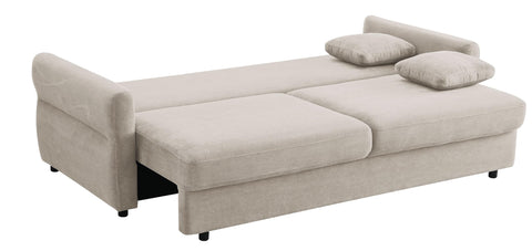 Haran Sofa w/Sleeper Storage  and 2 Pillows Beige Fabric