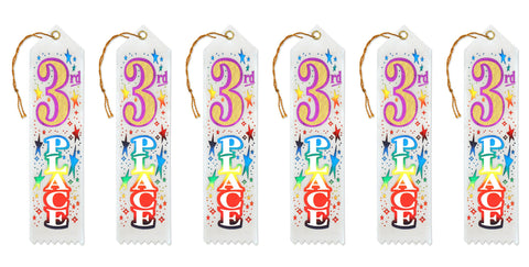 Beistle 3rd Place Award Ribbons, 2 by 8-Inch, 6-Pack