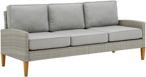 Capella Wicker Outdoor Sofa Gray/Acorn