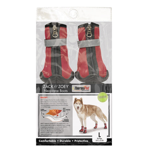 Zack & Zoey ThermaPet Neoprene Boots, Red, Large