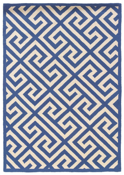 Linon Silhouette Area Rug Navy/Ivory 5' x 7' 5' x 8' Indoor Living Room White