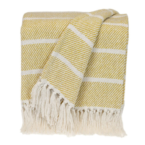Parkland Collection Transitional Stripe Yellow Rectangle 50 x 60 Throw