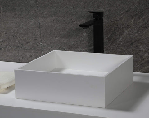 ALFI brand ABRS14S Bathroom Sink, 15.13"L x 15.13"W x 4.75"H, White Matte