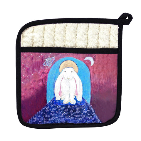 Night Bunny Pot Holder - 9x9