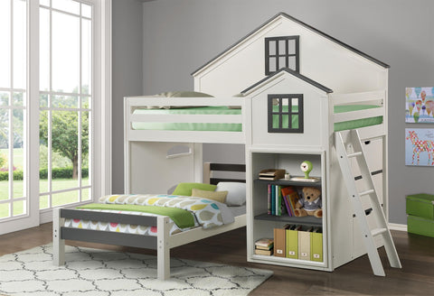 Acme Ratana Twin Bed in White & Gray