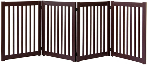 Highlander Series Solid Wood Pet Gates are Handcrafted by Amish Craftsman - 32 High - 4 Panel - Mahogany