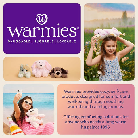 warmies Junior Microwavable & Weighted Stuffed Animals, Brown Bunny - Heated Stuffed Animal Plushie for Warmth & Comfort - Cute Soft Plush Toys for Adults & Children (Boys, Girls, Babies & Toddlers)