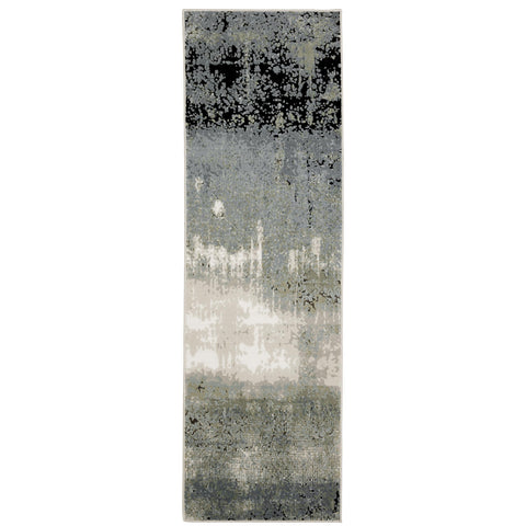 Oriental Weavers Caravan Area Rug - 5571H - 2'3" x 7'6" - in Blue/Green - Modern Style, Stain Resistant, Family and Pet Friendly, Entryway, Hallway Runner Rug