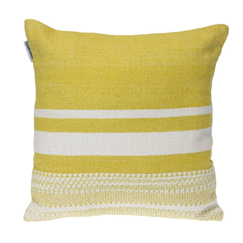 Parkland Collection Transitional Striped Yellow Square 18" x 18" Pillow