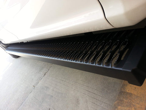 TrailFX Aggressive Tread Running Boards Powder Coated Titanium Black Aluminum 6.5 inch Wide x 77 inch Long Rocker Panel Mount 250 lb Capacity Set of 2 Running Boards TrailFX RBA014TI